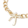 Bowknot Aluminium Twisted Curb Chains Bracelets for Women BJEW-JB11601-01-3