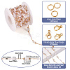 DIY Brass Glass Butterfly and Plastic Imitation Pearl Beaded Chains Necklace Jewelry Kits DIY-TA0010-49-3