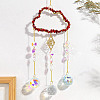 Natural Red Jasper Copper Wire Wrapped Cloud Hanging Ornaments PW-WG49920-03-1