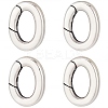 4Pcs 925 Thailand Sterling Silver Spring Gate Rings STER-SC0001-34-1