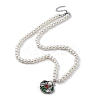 304 Stainless Steel Colorful Cubic Zirconia Shell Shape Pendant Necklaces STAS-Z114-22P-4