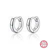 Anti-Tarnish Rhodium Plated Platinum 925 Sterling Silver Hoop Earrings DU0168-5-1