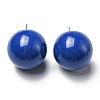 Resin Half Round Stud Earrings with 304 Stainless Steel Pins EJEW-D056-03P-2