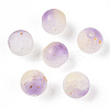 Frosted Baking Paint Crackle Glass Beads with Glitter Powder X1-DGLA-T004-01E-1