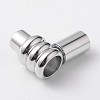 Column Brass Magnetic Clasps with Glue-in Ends KK-F358-04-A-NR-3