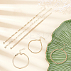6Pcs 6 Style Brass Twist Rope & Figaro & Paperclip & Curb Chain Bracelets Set for Women BJEW-AN0001-10-7