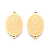 Religion 201 Stainless Steel Oval with Virgin Links Connector Charms STAS-T073-53B-G-1