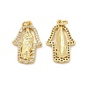 Brass Micro Pave Cubic Zirconia Pendants KK-E068-VB085-1