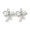 Brass with Clear Cubic Zirconia Charms with Jump Rings KK-Q820-09P-1