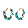 Natural Gemstone Hoop Earring EJEW-JE05709-3