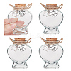 3Pcs Heart Shaped Pet Hair Memorial Bottle with Paw Print Charms AJEW-NB00002-1