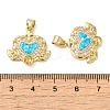 Rack Plating Brass Micro Pave Clear Cubic Zirconia Pendants KK-P268-09G-4