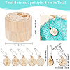 Wooden with Alloy Locking Stitch Marker TOOL-WH0155-32-2