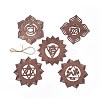 DIY Unfinished Bohemian Meditation Energy Symbol Wood Pendant Decoration Kits LS-DIY-B060-03-2