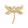 Brass Pave Clear & Jet Cubic Zirconia Connector Charms KK-H434-05G-1
