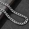 6MM 304 Stainless Steel Cuban Link Chain Necklaces for Women Men NJEW-B134-01C-P-2