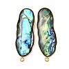 304 Stainless Steel Pave Natural Paua Shell Stud Earring Findings STAS-Z125-02G-1