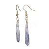 Dyed Natural Quartz Crystal Dangle Earrings EJEW-JE05487-4