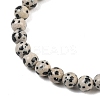 Natural Dalmatian Jasper Jasper Round Beaded Bracelets X-BJEW-G073-16-5