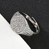 Brass Micro Pave Cubic Zirconia Cuff Rings for Women RJEW-A069-13P-03-3