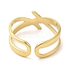 304 Stainless Steel Hollow Open Cuff Ring for Women RJEW-I098-18G-3