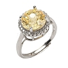 925 Sterling Silver Micro Pave Cubic Zirconia Finger Rings RJEW-B134-01A-01-4