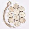 Undyed Unfinished Wooden Pendants WOOD-T011-31-1