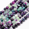 Natural Striped Agate/Banded Agate Bead Strands G-K155-A-8mm-10-1