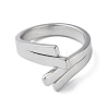 Non-Tarnish 304 Stainless Steel Cuff Ring RJEW-Q785-01P-2