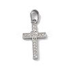 304 Stainless Steel Micro Pave Cubic Zirconia Pendants STAS-Z107-08P-07-1