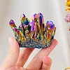 Electroplated Natural Druzy Quartz Crystal Cluster Ornaments PW-WG24416-01-4