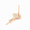 Brass Micro Pave Clear Cubic Zirconia Earring Findings KK-T062-209G-NF-4