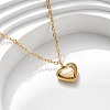304 Stainless Steel Rose Love Heart Pendant Cable Chain Necklaces for Women NJEW-K255-36G-2