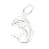 925 Sterling Silver Double Dolphins Charms STER-S009-09S-1