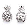 Rhodium Plated 925 Sterling Silver Micro Pave Cubic Zirconia Pendants STER-T004-59P-1