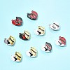 10 Bags Spray Painted Alloy Red and Black Enamel Split Pendants FIND-FS0004-21-7