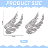 2Pcs Angel Wings Zinc Alloy Rhinestone Brooches for Backpack Clothes Wedding Party JEWB-WR0001-12P-2