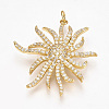 Brass Micro Pave Cubic Zirconia Pendants ZIRC-T004-21G-1