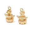 Brass Micro Pave Cubic Zirconia Charms KK-C155-17G-05-2