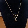 304 Stainless Steel Heart with Initial Pendant Necklaces for Women FS-WG4DC9E-01-1
