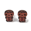 Christmas Theme Wood Stud Earrings EJEW-U016-06P-01-2