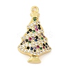 Rack Plating Brass Pave Cubic Zirconia Pendants KK-R150-07G-1