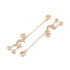 Rack Plating Moon & Star Brass Clear Cubic Zirconia European Safety Chains KK-F879-24G-2