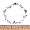 Brass Micro Pave Cubic Zirconia Link Bracelets for Women BJEW-H209-03P-5