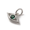 Brass Micro Pave Cubic Zirconia Charms KK-U033-21P-02-2