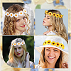 2Pcs 2 Colors Cloth Small Sunflowe Wreath Headband OHAR-CP0001-19-5