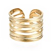 304 Stainless Steel Multi-string Open Cuff Ring RJEW-T023-30G-1