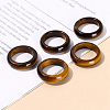Natural Tiger Eye Plain Band Finger Rings PW-WG26698-06-1