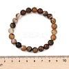 Natural Striped Agate/Banded Agate Beaded Stretch Bracelets BJEW-Q692-03I-4