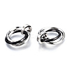 Ion Plating(IP) 201 Stainless Steel Interlocking Ring Pendants LS-STAS-N099-01B-3